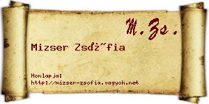 Mizser Zsófia névjegykártya