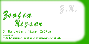 zsofia mizser business card